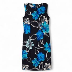 Dressbarn Floral Sleeveless Midi Sheath Dress‎ Size 4